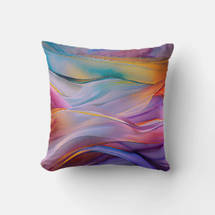 Almofada "Dreamscape Waves" Arte Abstrato Contemporânea
