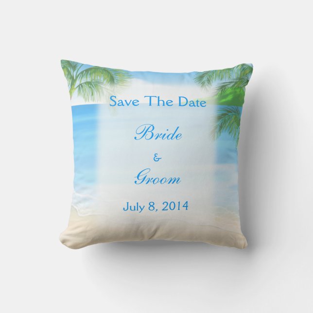 Almofada Dreamy Beach Wedding Save The Date (Frente)