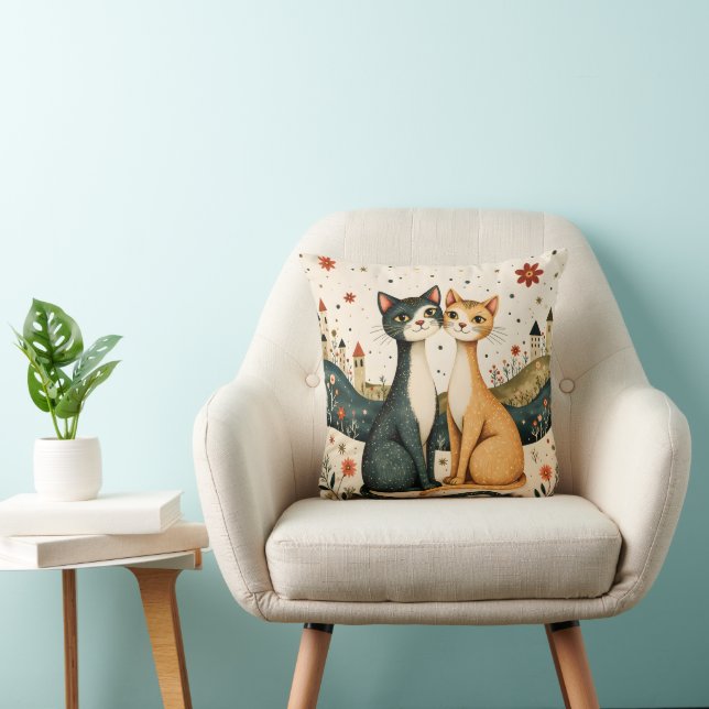 Almofada Dreamy Cats Throw Pillow (Cadeira)
