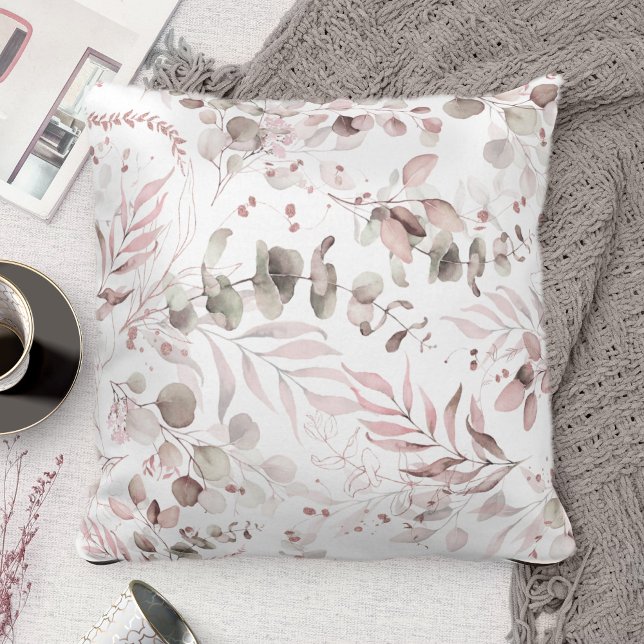 Almofada Dreamy Foliage Pattern Blush Pink ID817 (Criador carregado)