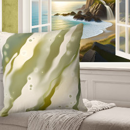 Almofada Dreamy Seaweed Abstrato Green Art Patterno Travess