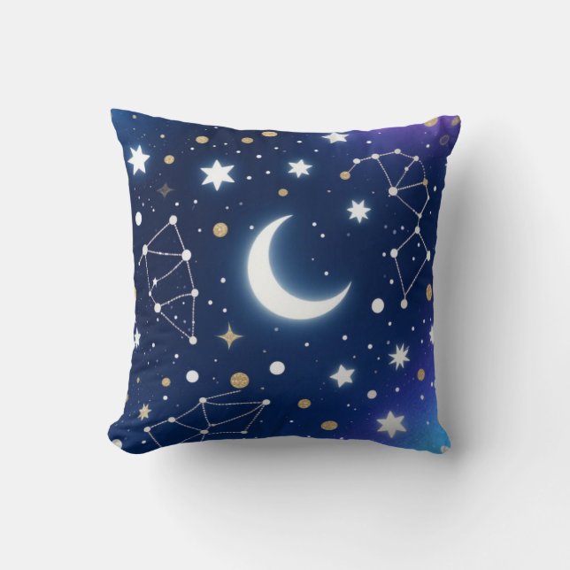 Almofada Dreamy Starry Night Sky Travesseiro decorativo - C (Frente)