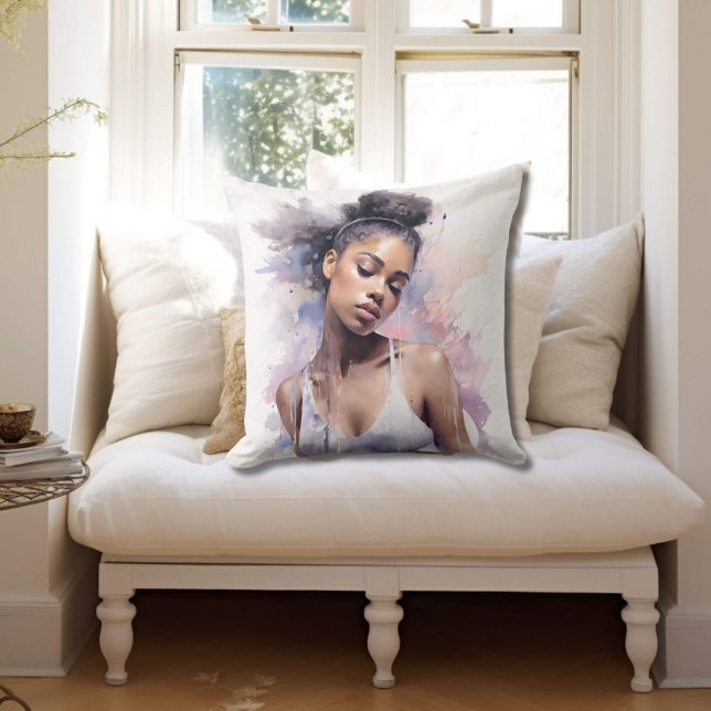 Almofada Dreamy Watercolor Ballerina (Criador carregado)