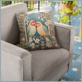 Almofada Duas aves do mar Elegante Vintage Floral