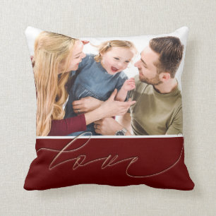 Almofada Duas Famílias Fotografias Com Amor Script Tipograf