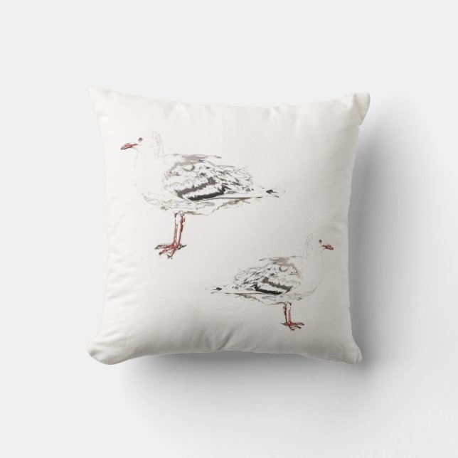 Almofada Duas gaivotas Travesseiro decorativo de Cushion de (Frente)