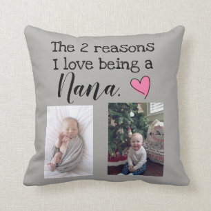 Almofada duas razões que eu amo ser uma Nana personalizada