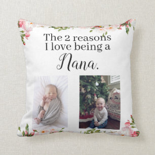 Almofada duas razões que eu amo ser uma Nana personalizada
