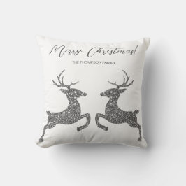 Almofada Duas Vezes No Faux Silver Glitter Com Texto Person