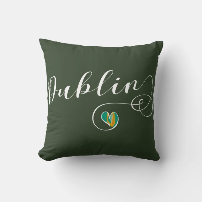 Almofada Dublin Heart Throw Cushion, Irlanda (Frente)