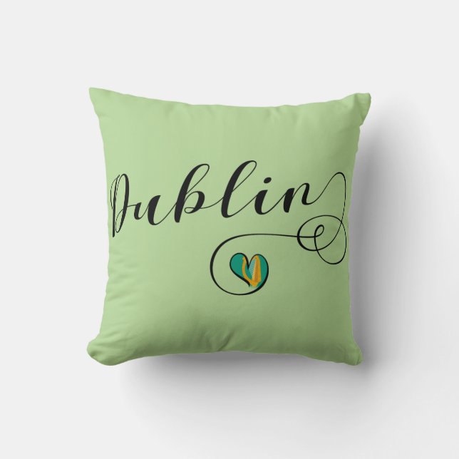Almofada Dublin Heart Throw Cushion, Irlanda (Frente)