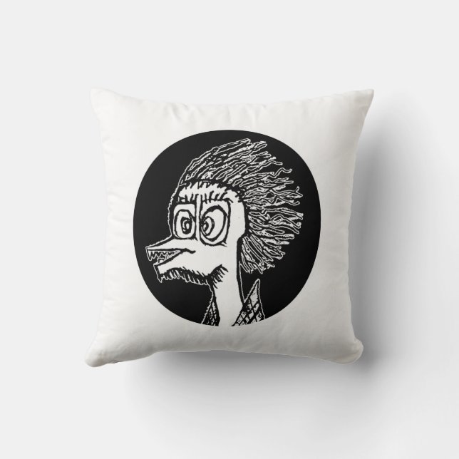 Almofada Duck man portrait sketchy drawing (Verso)