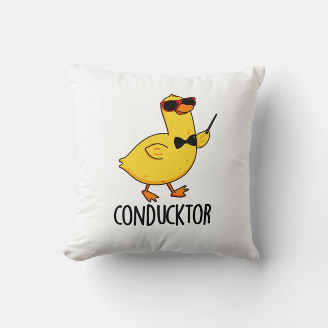 Almofada Duck Pun, Condutor de Música Engraçado de Con-duck (Frente)