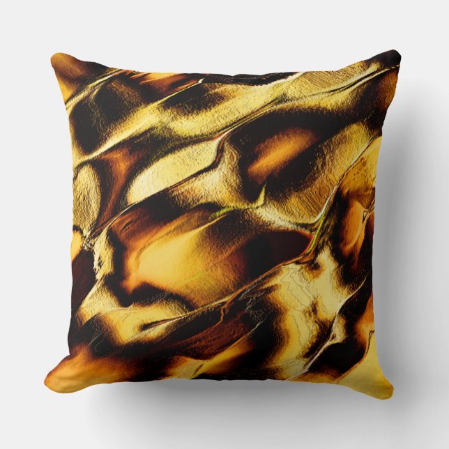 Almofada Dunas rugosas do ouro queimado (Frente)