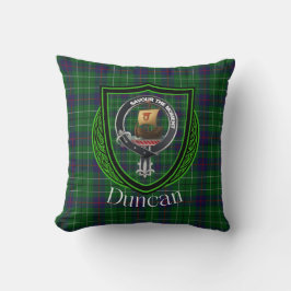 Almofada Duncan Scottish Clan Tartan e Crest