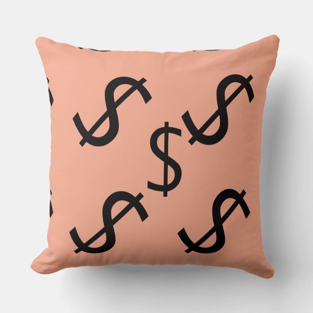 Almofada Duo Tone Dollar $ign Peach Pale Green  (Frente)