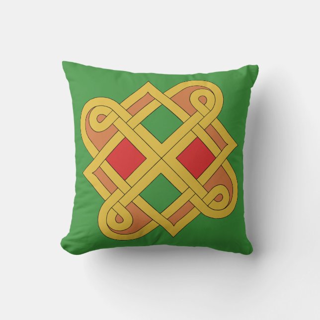 Almofada Durrow Knotwork 2016 Red and Green (Frente)