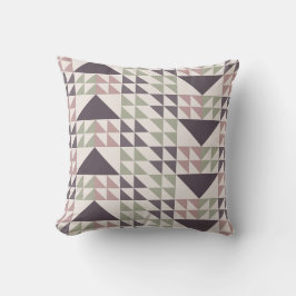 Almofada Dusty Rose Geometric Quilt Pattern Throw Pillow