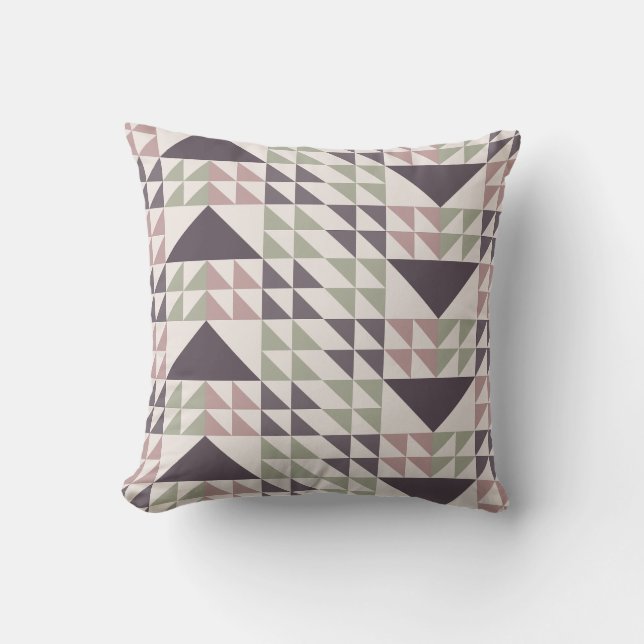 Almofada Dusty Rose Geometric Quilt Pattern Throw Pillow (Frente)