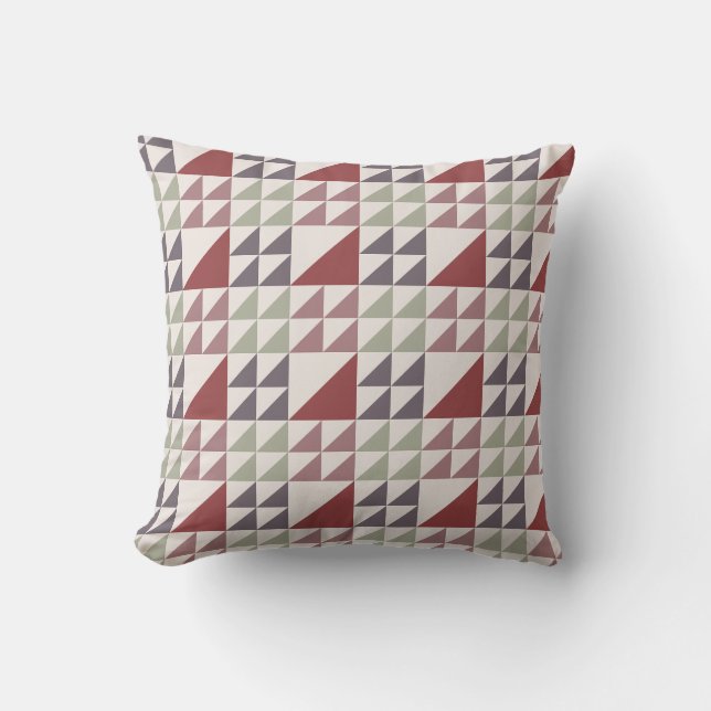 Almofada Dusty Rose Geometric Quilt Pattern Throw Pillow (Frente)