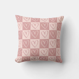 Almofada Dusty Rose Minimal Hearts Valentine Gift