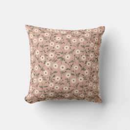 Almofada Dusty Rose White Modern Farmhouse Daisy Pattern