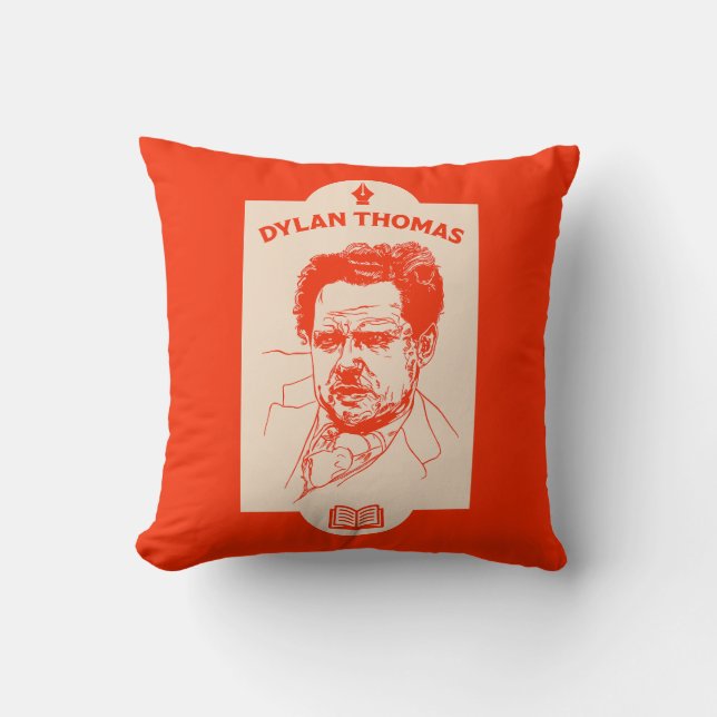 Almofada Dylan Thomas Welsh Poet (Frente)