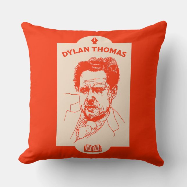 Almofada Dylan Thomas Welsh Poet (Frente)