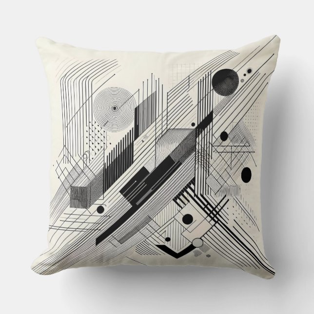 Almofada Dynamic Black & White Geometry (Frente)