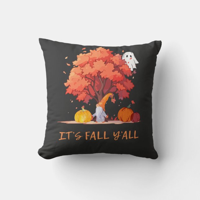Almofada É a árvore de outono de "Pumpkin Gnomo Autumn" (Frente)