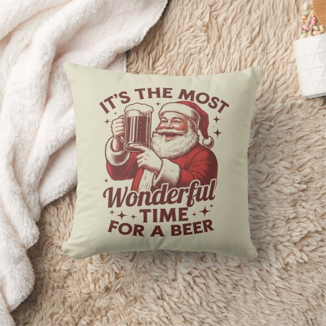 Almofada É A Época Mais Maravilhosa Para Um Papai Noel Cerv (Cobertor)