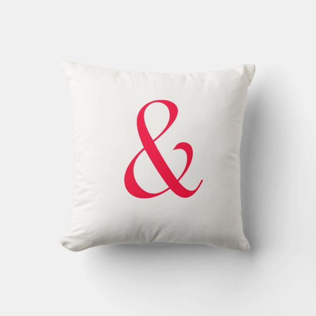 Almofada E - Ampersand Travesseiro - vermelho e branco (Frente)