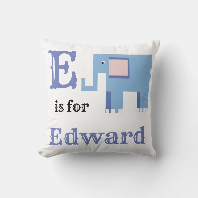 Almofada E é para Edward menino bebê  (Frente)