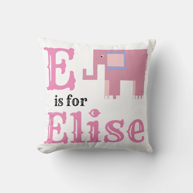 Almofada E é para Elise bebê menina  (Frente)