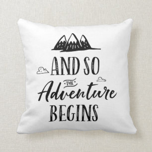 Almofada E então a aventura começa o Travesseiro decorati
