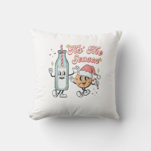 Almofada É Época Natalina Leite e Biscoito Natalino Retro