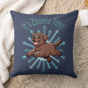 Almofada É hora do Zoomie Chocolate Lab