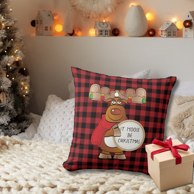 Almofada É Moose de Natal Personalizado (Criador carregado)