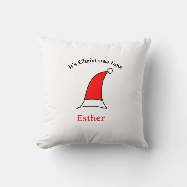 Almofada É Natal Papais noeis vermelho esse nome é simples  (Frente)