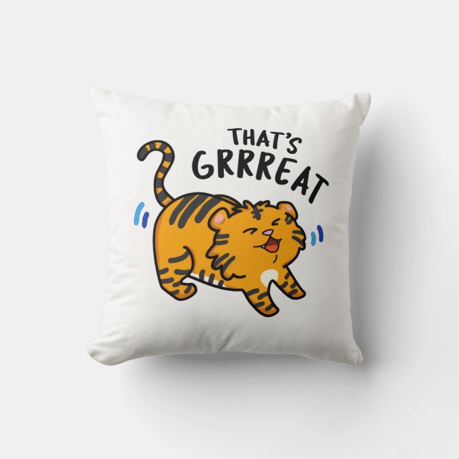 Almofada É o Grreat Funny Tiger Grol Pun (Frente)