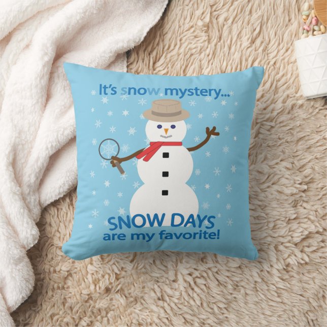 Almofada É o mistério da Detetive Snowman Blue (Cobertor)