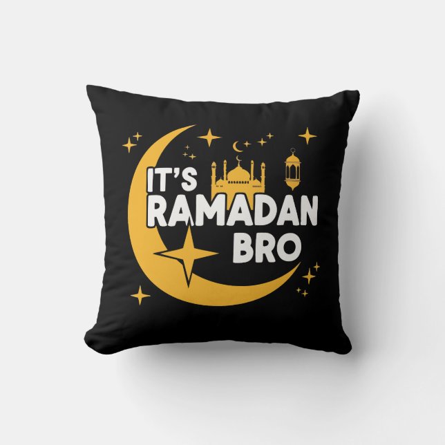 Almofada É Ramadan Bro Feliz Jejum Crescente Islâmico (Frente)