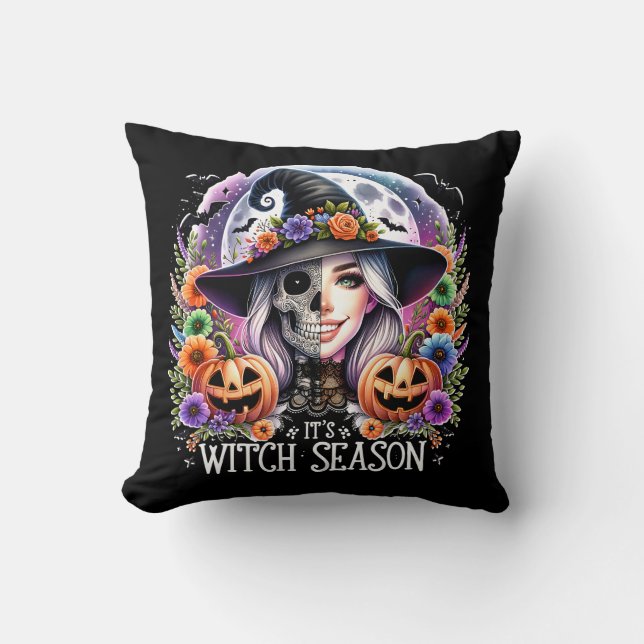 Almofada É Travesseiro de Halloween da Época das Bruxas (Frente)