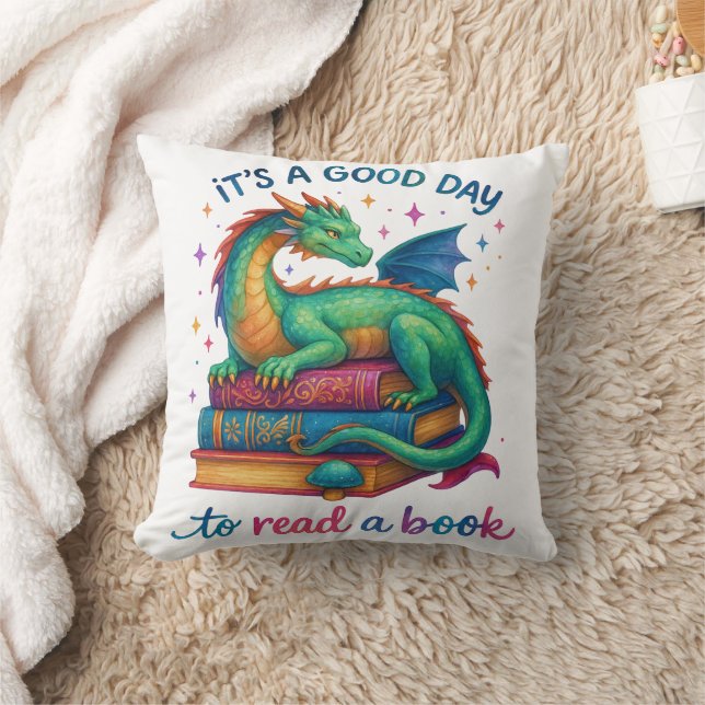 Almofada É Um Bom Dia Ler Um Livro (Cobertor)