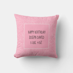 Almofada É um Chá de fraldas Rosa-Garota Personalizado