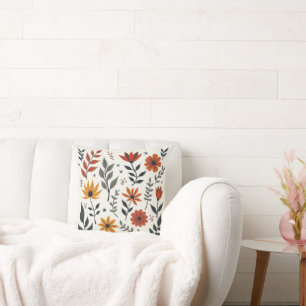 Almofada É um travesseiro decorado com várias flores