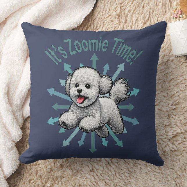Almofada É Zoomie Time Bichon Frise (Cobertor)