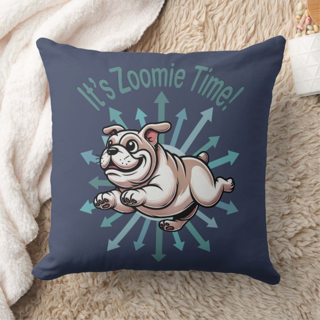 Almofada É Zoomie Time Bulldog (Cobertor)