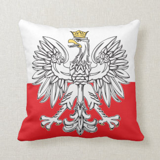 Almofada Eagle polonês com o travesseiro Dourado da coroa