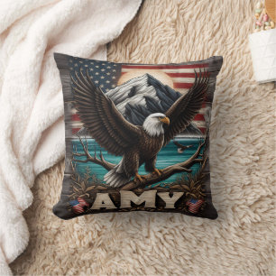Almofada Eagle Wings Spread pela bandeira americana